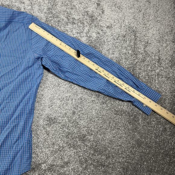 Tailorbyrd Dress Shirt Mens Extra Large Golf Plaid Button Down Blue Cotton - Picture 12 of 13